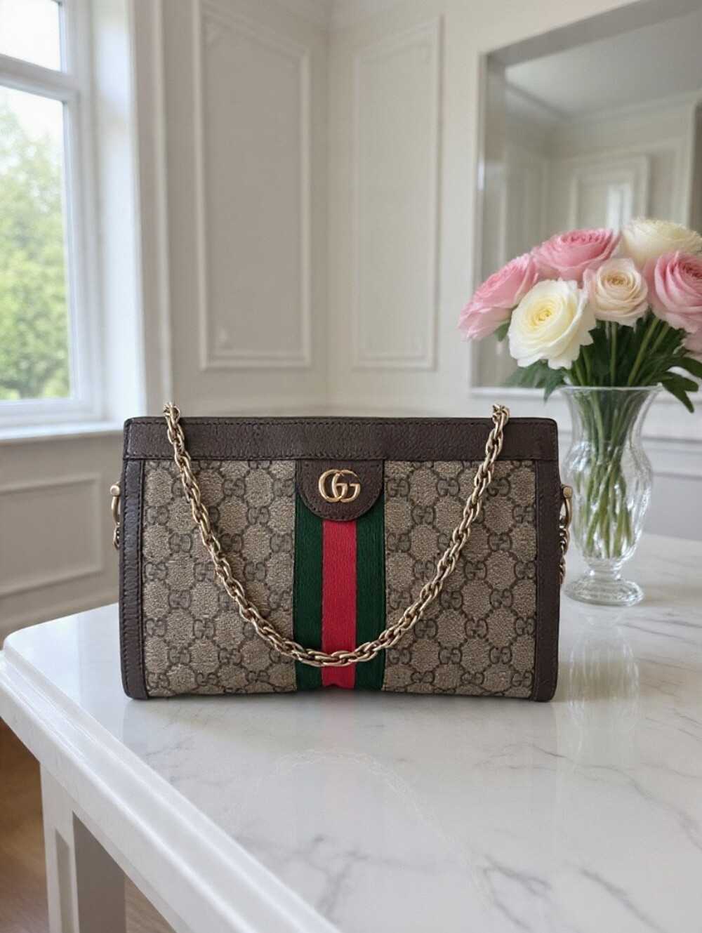 Gucci Vintage Ophidia GG Supreme Chain Shoulder Bag 💕